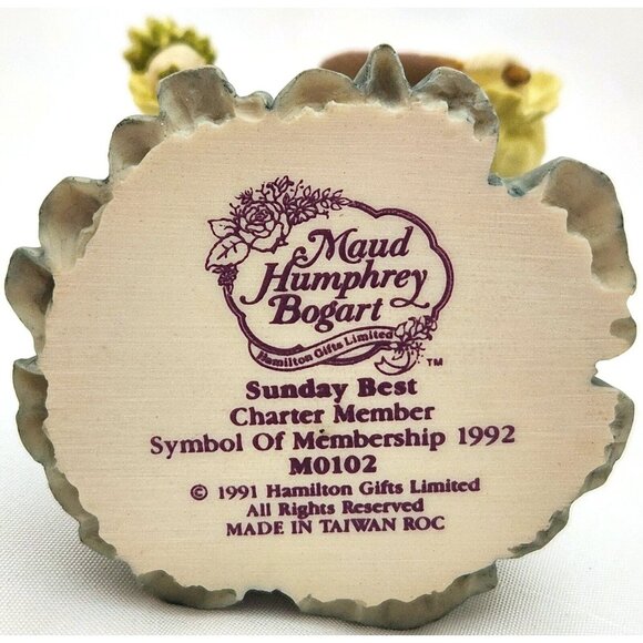 SUNDAY BEST Figurine girl holding fan Hamilton Maud Humphrey Bogart M0102 1992 - Picture 12 of 12